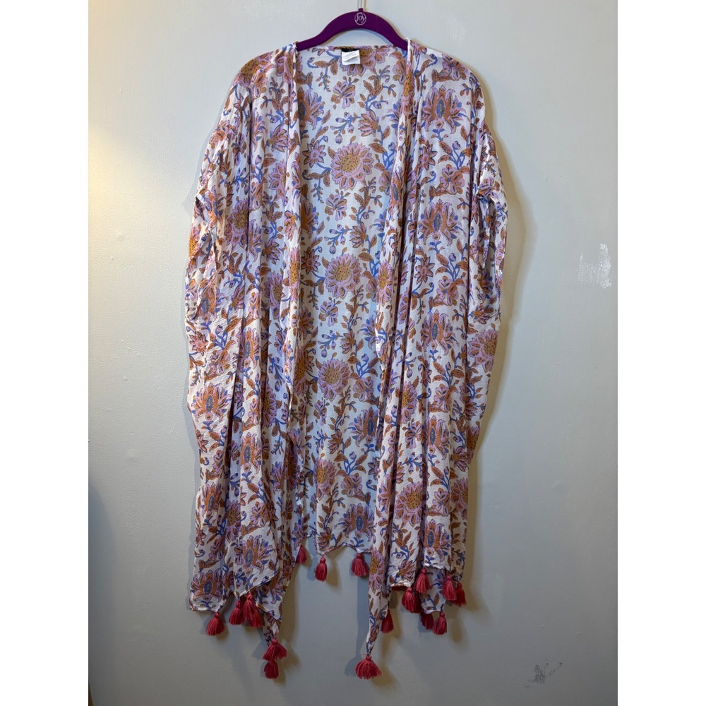 J CREW Block print Floral‎ Swim Cover OS Boho